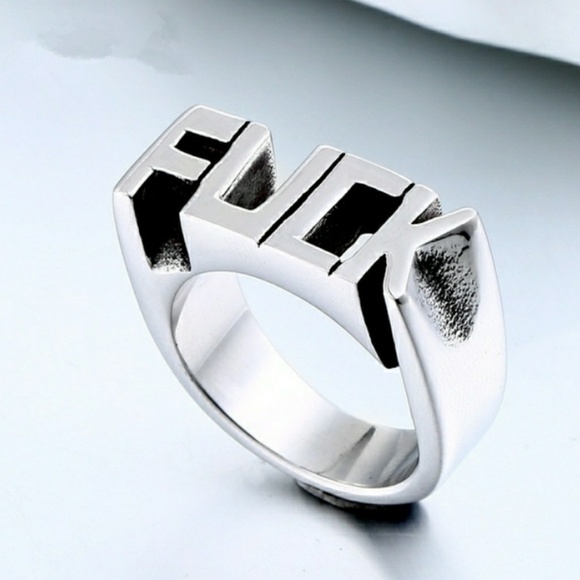 Rock Your Face!  Stainless Steel Ring - Picture 1 of 3